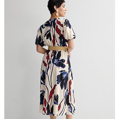 Women's Nine West Y-Neck Belted Midaxi Dress