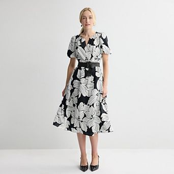 Women's Nine West Y-Neck Belted Midaxi Dress