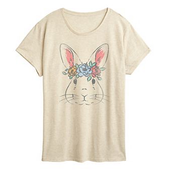 Women's Floral Crown Bunny Graphic Tee