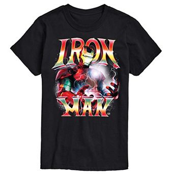 Big & Tall Marvel Iron Man Portrait Lightning Graphic Tee