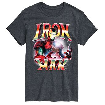 Big & Tall Marvel Iron Man Portrait Lightning Graphic Tee