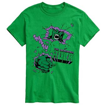 Big & Tall Marvel The Incredible Hulk Punch Wall Graphic Tee