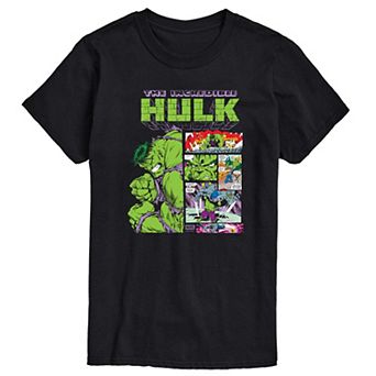 Big & Tall Marvel The Incredible Hulk Comic Panels Graphic Tee