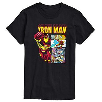 Big & Tall Marvel Iron Man Comic Panels Graphic Tee
