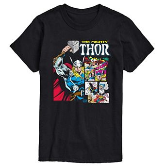 Big & Tall Marvel The Mighty Thor Comic Panels Graphic Tee