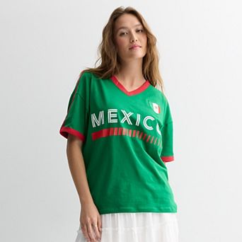 Juniors' Mexico Jersey Style Graphic Tee