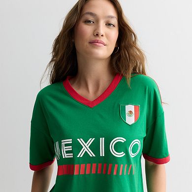 Juniors' Mexico Jersey Style Graphic Tee