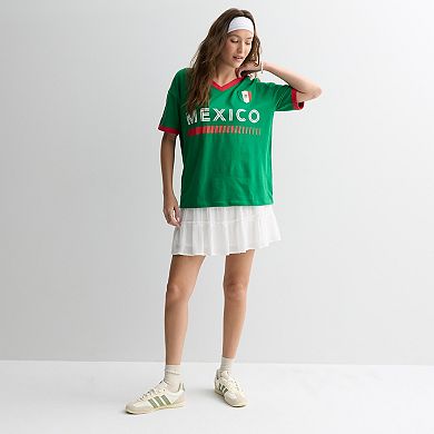 Juniors' Mexico Jersey Style Graphic Tee
