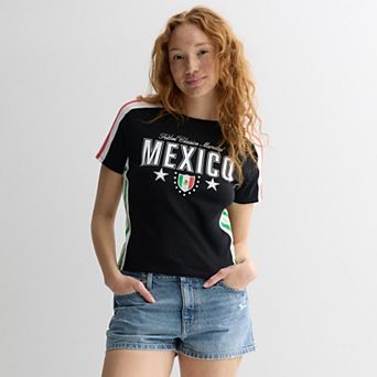 Juniors' Classic Mexico Graphic Baby Tee