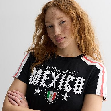 Juniors' Classic Mexico Graphic Baby Tee