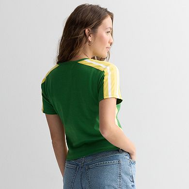 Juniors' Brazil Jersey Style Graphic Baby Tee