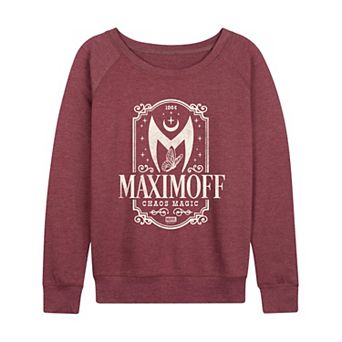Women's Marvel Scarlet Witch Maximoff Chaos Magic Distressed French Terry Long Sleeve Tee