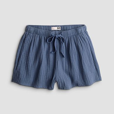 Juniors' SO® Mid Rise Double Gauze Shorts