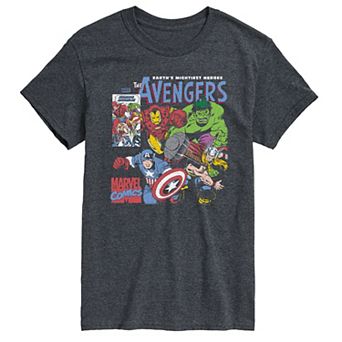 Big & Tall Marvel The Avengers Comic Panel Distressed Graphic Tee