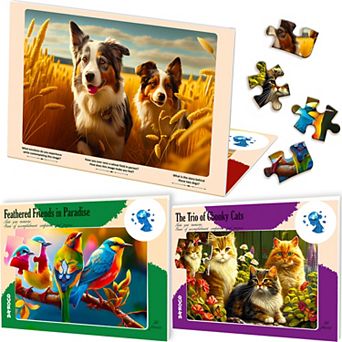 QUOKKA Large Piece Puzzles for Elderly 35 Dementia Activities Set for Adults Dogs in the Field