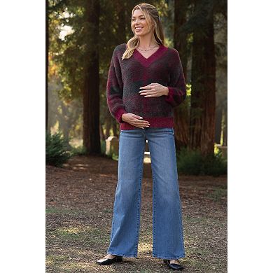 Maternity Medium Wash Wide Leg Maternity Jeans