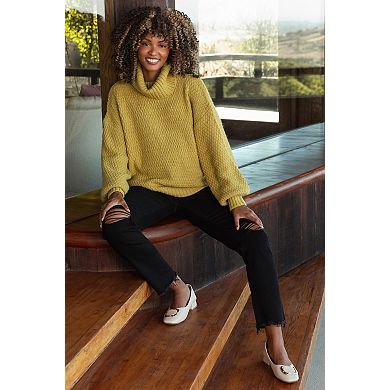 Maternity Cut Hem Open Knee Straight Leg Maternity Jeans