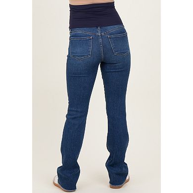 Maternity Raw Hem Bootcut Maternity Jeans