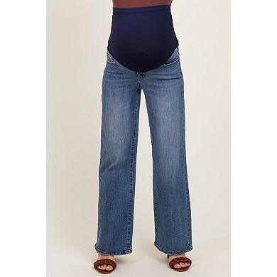 Maternity Classic Wash Wide Leg Maternity Jeans