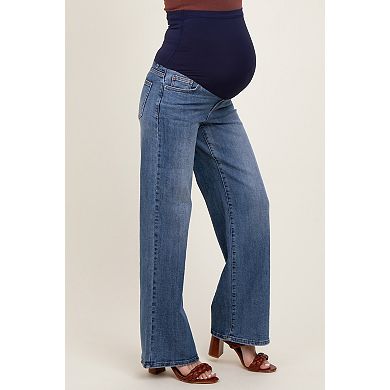 Maternity Classic Wash Wide Leg Maternity Jeans