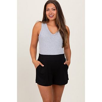 Maternity Basic Rounded Hem Shorts