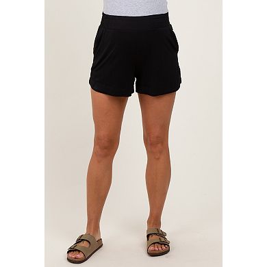 Maternity Basic Rounded Hem Shorts