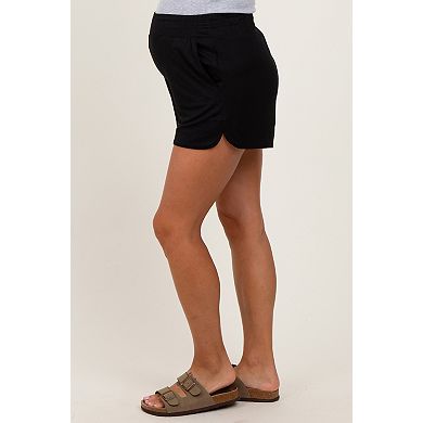 Maternity Basic Rounded Hem Shorts