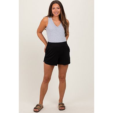 Maternity Basic Rounded Hem Shorts