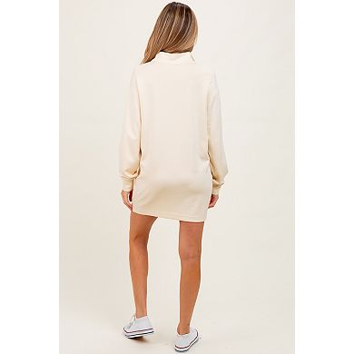 Maternity Half Zip Long Sleeve Mini Dress