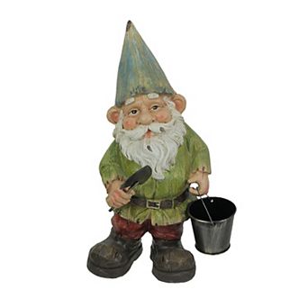Garden Gnome Holding Bucket Home Garden Decor Sculpture Lawn Art Yard Decoration