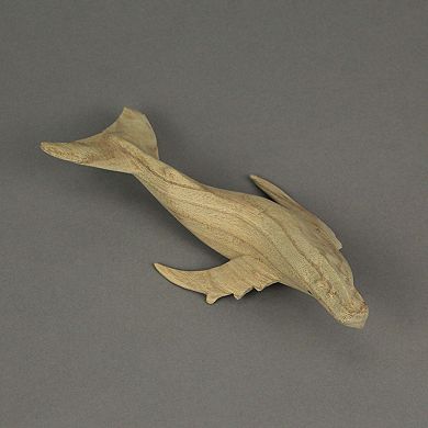 8" Hand Carved Humpback Whale Wooden Sculpture Nautical Ocean Decor Figurine