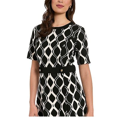 Women's London Times Side Tab Fit & Flare Dress