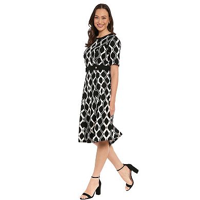 Women's London Times Side Tab Fit & Flare Dress