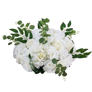 10-Piece White Flower Balls Artificial Floral Decorations for Weddings and Parties