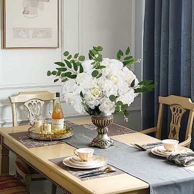 10-Piece White Flower Balls Artificial Floral Decorations for Weddings and Parties