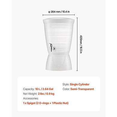 Party Beverage Dispenser with Ice Chamber, Wide Opening, and No-Drip Spigot