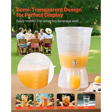 Party Beverage Dispenser with Ice Chamber, Wide Opening, and No-Drip Spigot