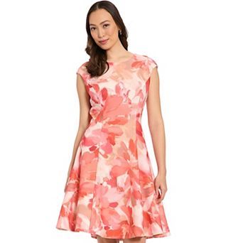 Women's London Times Cap Sleeve Fit & Flare Dress