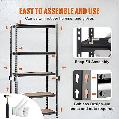 Garage Basement Shelving Unit Adjustable Metal with Rubber Foot Pads