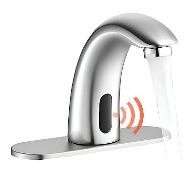 Touchless Bathroom Faucet with Infrared Sensor and Adjustable Water Temperature