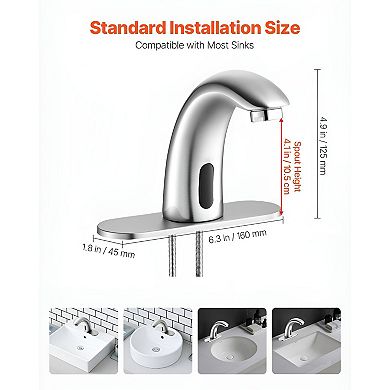 Touchless Bathroom Faucet with Infrared Sensor and Adjustable Water Temperature