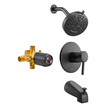 Tub and Shower Faucet Set with Pressure Balance Valve and Rotatable Shower Head