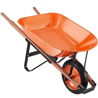 Garden Wheelbarrow Cart with Solid Foam Wheel and Padded Handle