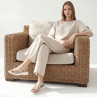 Women's Open Toe Elastic Ankle Strap Flat Sandals