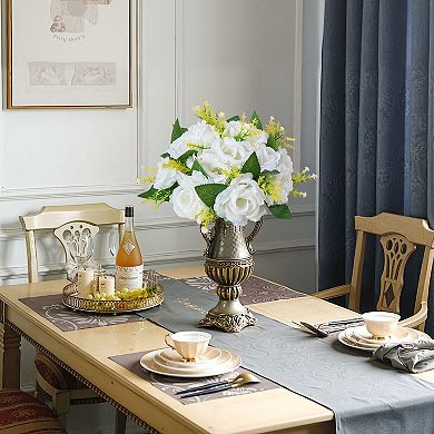 Artificial White Flower Balls Set of 10 for Table Centerpieces and Home Decor