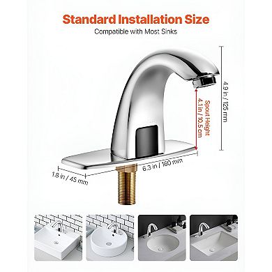 Touchless Bathroom Faucet with Infrared Sensor and Adjustable Water Temperature