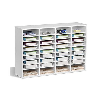 36-Slot Literature Organizer with Adjustable Shelves for Office or Classroom