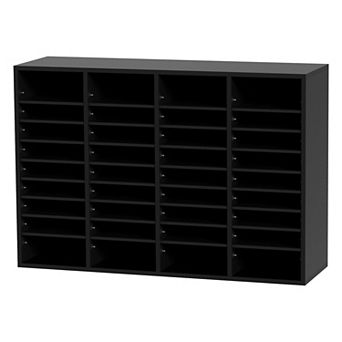 36-Slot Literature Organizer with Adjustable Shelves for Office or Classroom