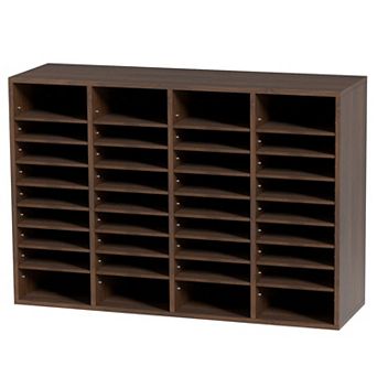 36-Slot Literature Organizer with Adjustable Shelves for Office or Classroom