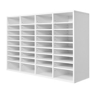 36-Slot Literature Organizer with Adjustable Shelves for Office or Classroom